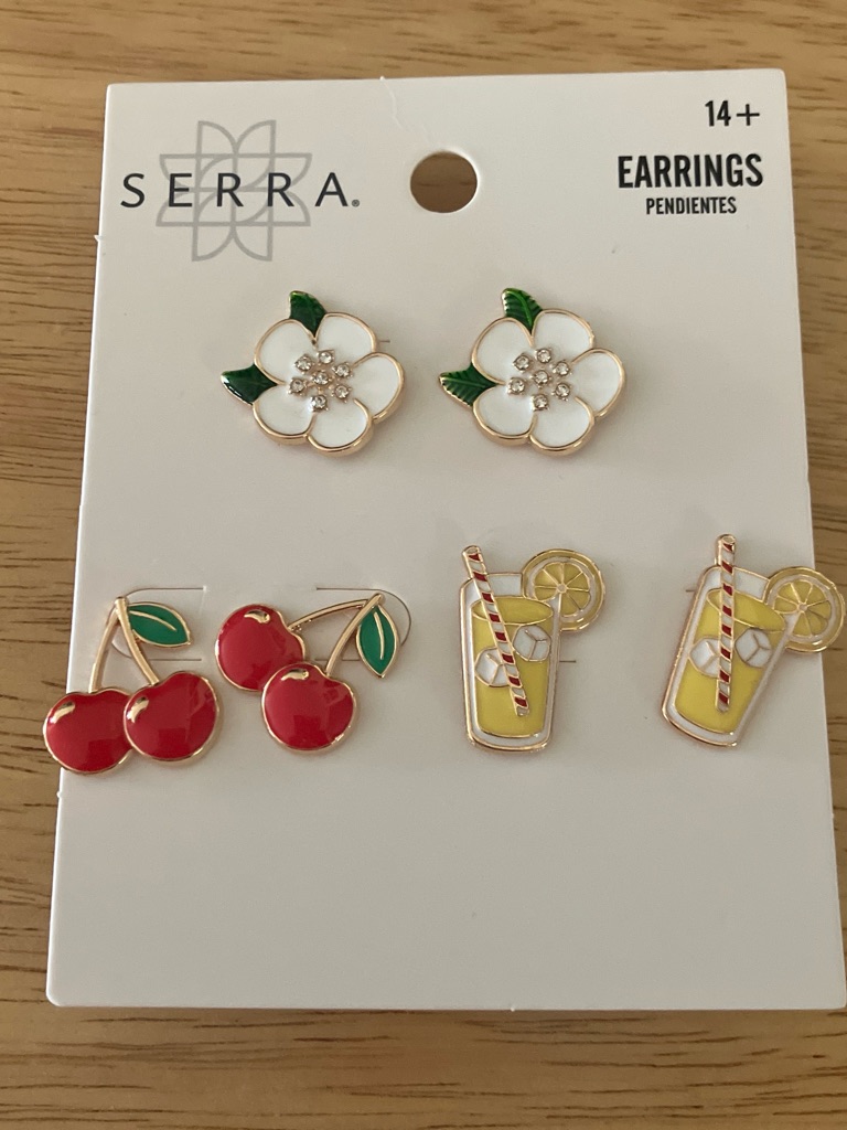 Serra Pink Flamingo, Sunshine & Flip-Flop Earring Plus Cherry’s Lemonade Flower